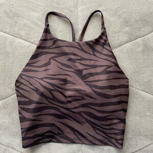Black Zebra Print Athletic Tank Top